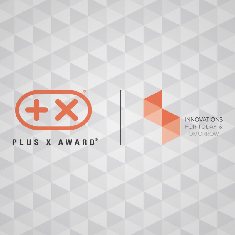 Logo des Plus X Award und Markenclaim "Innovations for today and tomorrow